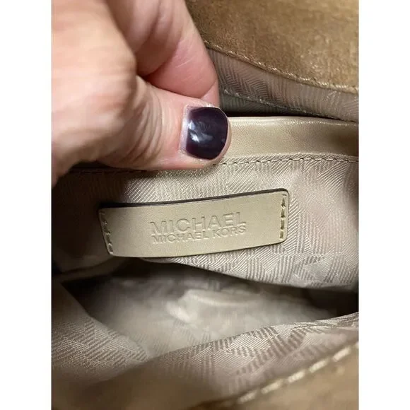 Michael Kors Dunn Suede Saddlebag Crossbody - Picture 8 of 10